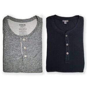 Vince Men’s Henley Shirts  Lot of 2 – Pima Cotton